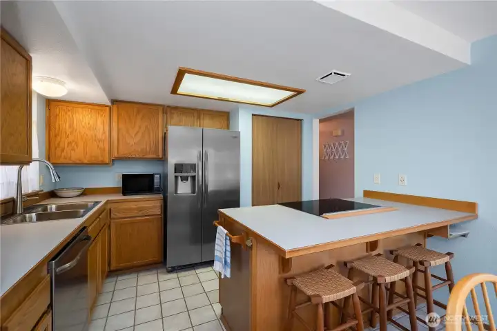Love the wood cabinets - all matching and flows nicely.