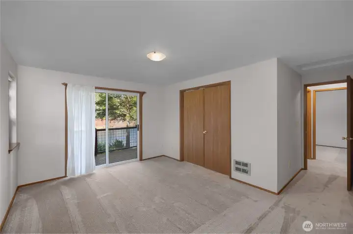 French doors to bedroom 3 closed - plenty of room for a king bed in here!