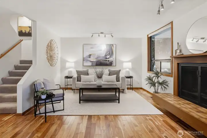 Welcoming entry with open floor plan.