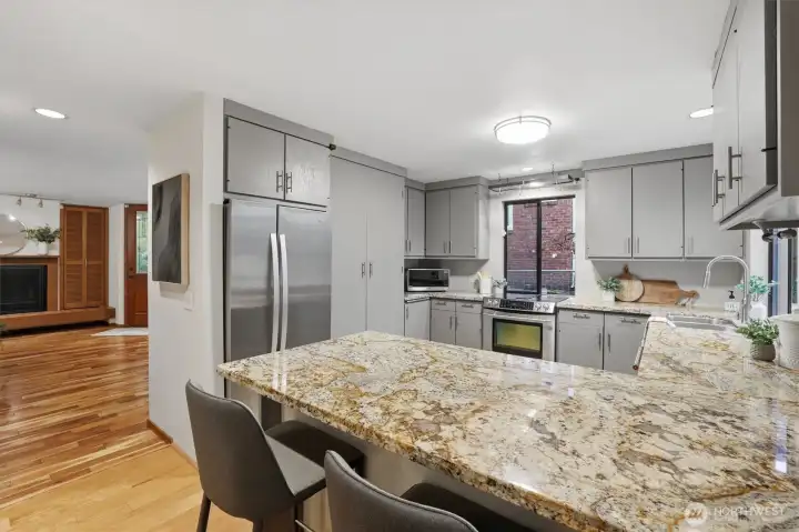 Nice sized kitchen with updates and granite counters.