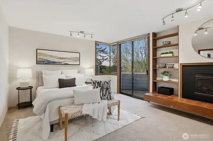 Spacious primary bedroom suite.