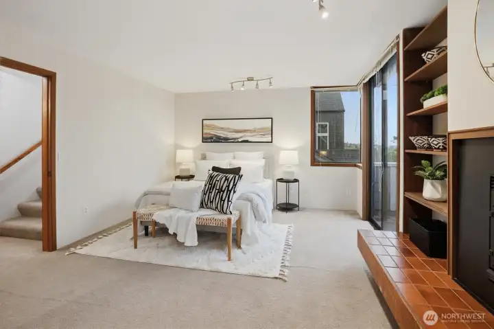 Spacious primary bedroom suite.