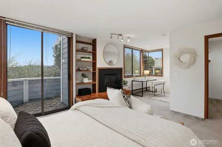 Spacious primary bedroom suite.