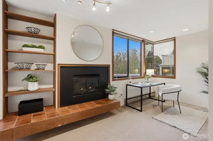 Office nook adjacent to primary bedroom.