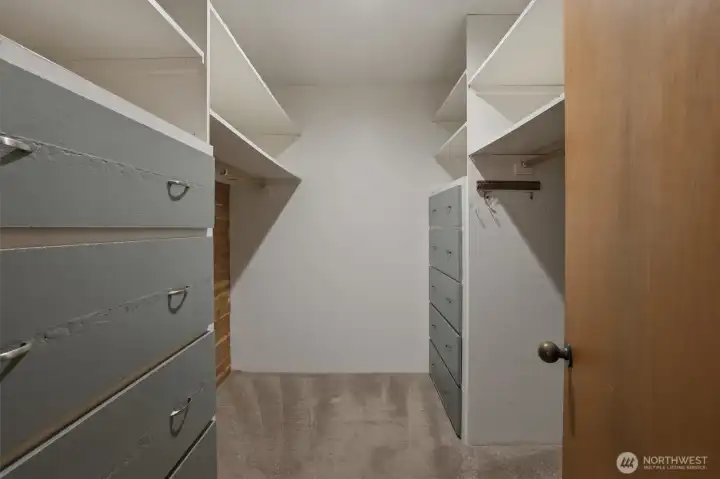 Primary walk-in closet.