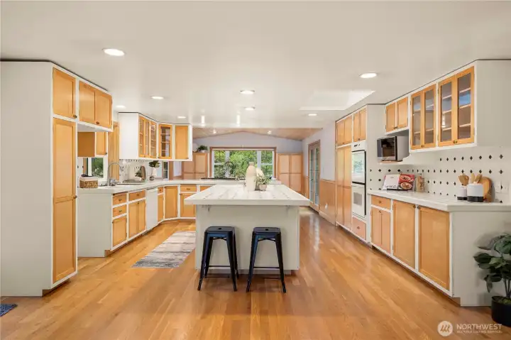 Enjoy ample cabinet and counter space.