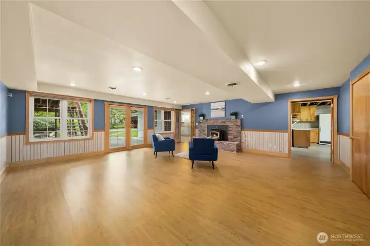 Lower level living with multi-gen living potential.