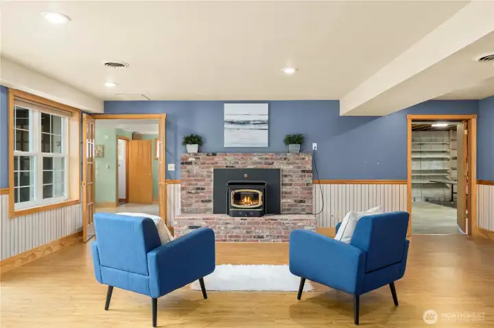 Living / entertaining area on the lower level.