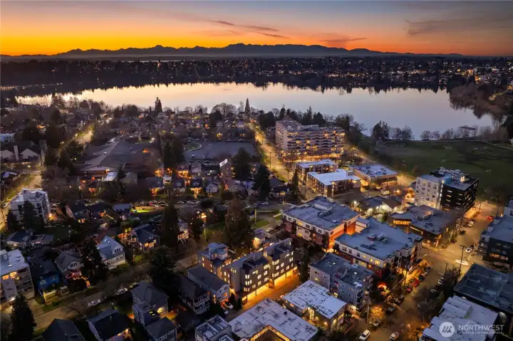 Approximately 1.5 blocks to Green Lake