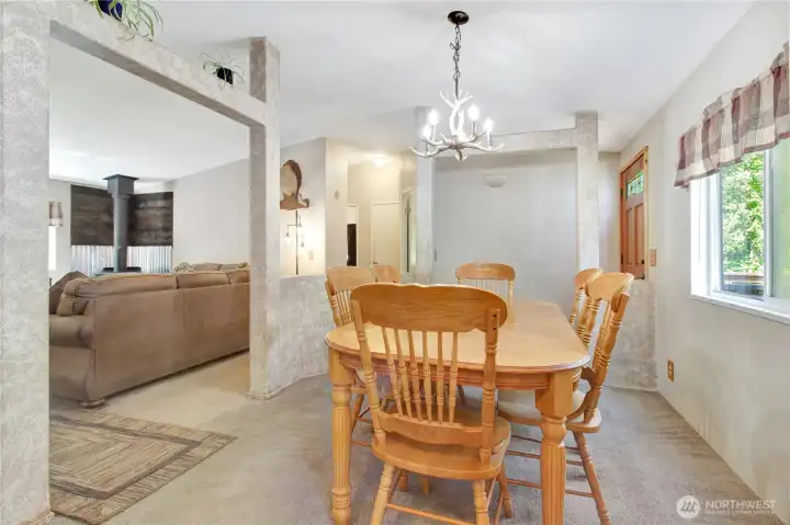 Dining area leads you to the kitchen, making it the central soul of the home.