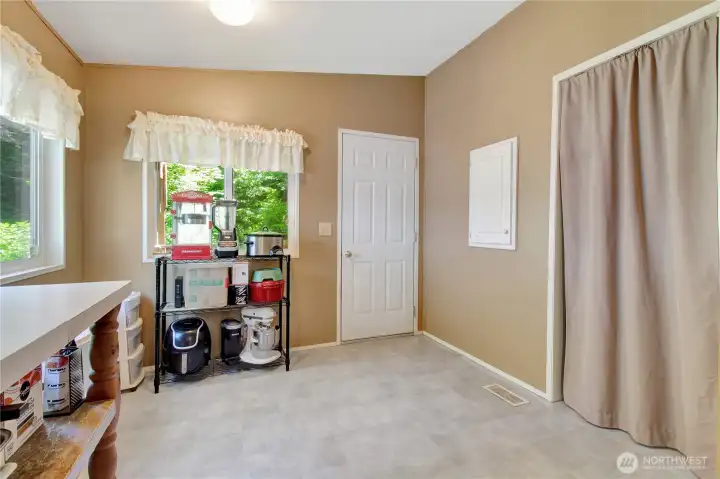Nook has space for an optional dining area, or preparation space.