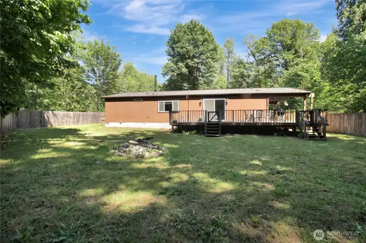 East facing. Spacious yard with privacy and room to grow.