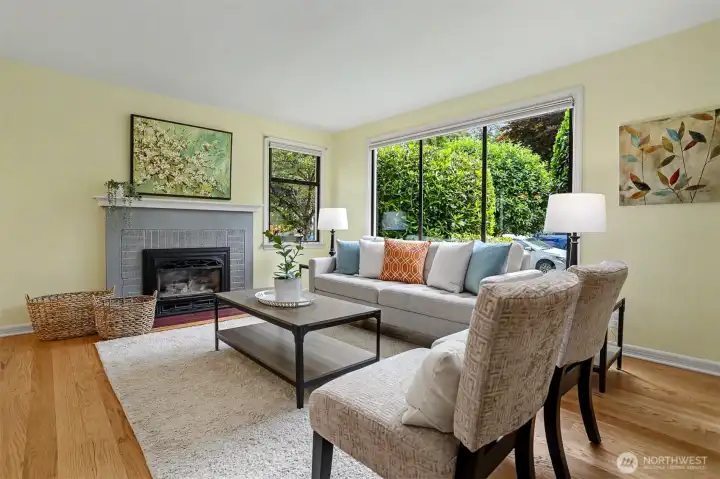 Gas fireplace.