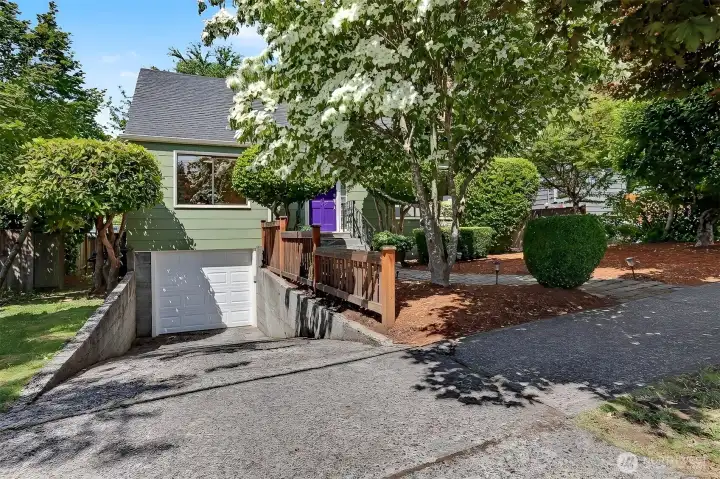 This home has a large attached garage.