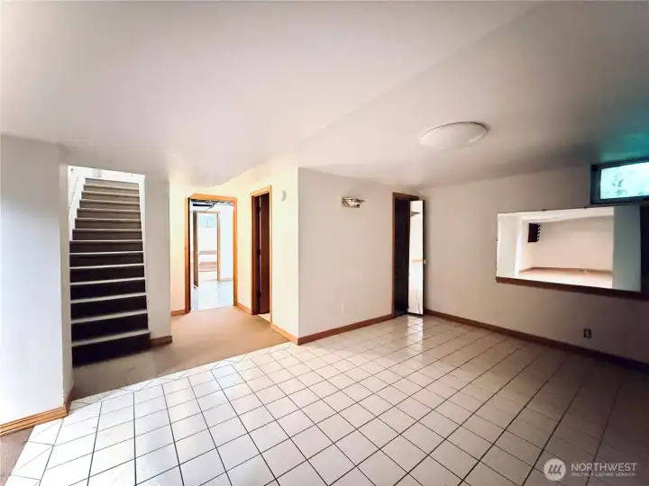 Basement, easy layout to wet bar, full bathroom, utility room, plus storage room with sink and built-ins Basement, easy layout to wet bar, full bathroom, utility room, plus storage room with sink and built-ins