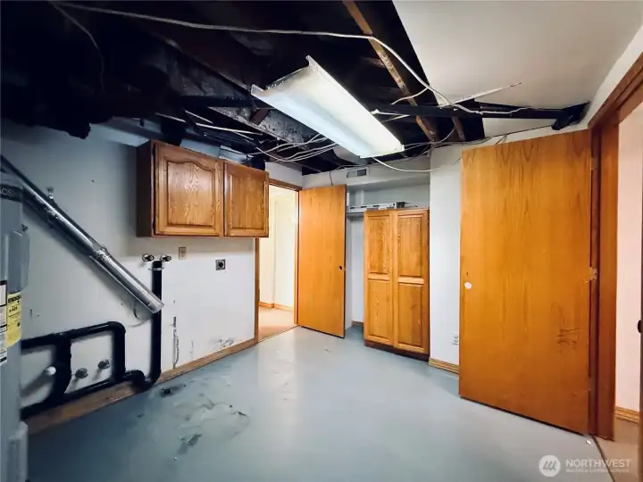 Basement utility room, with storage Basement utility room, with storage