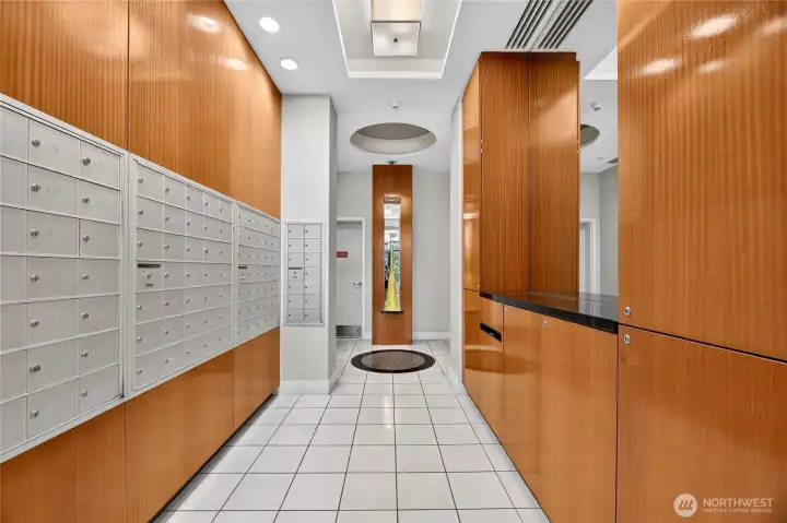 Mailboxes are located just off the entrance lobby. Mailboxes are located just off the entrance lobby.