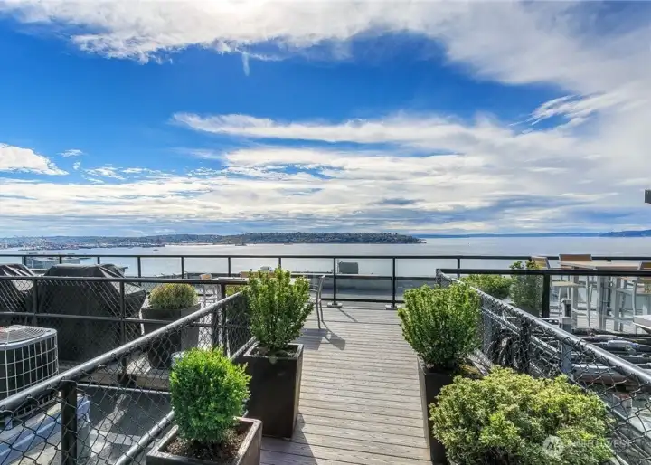 Sweeping views of Puget Sound await on the roof top deck! Sweeping views of Puget Sound await on the roof top deck!