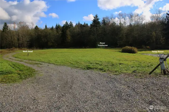 Standing at the top of the existing driveway looking away from the lake East towards Bow Lake Lane.