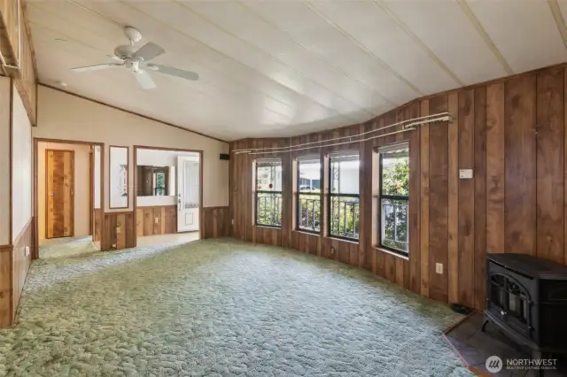 Another view of the living room looking back towards the front door entrance.
