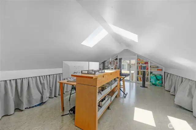 fully finished attic studio with full bath and kitchenette