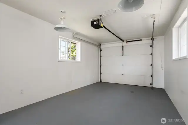Finished garage with good ventilation