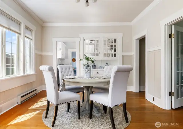 Light and airy feel in this dining room.