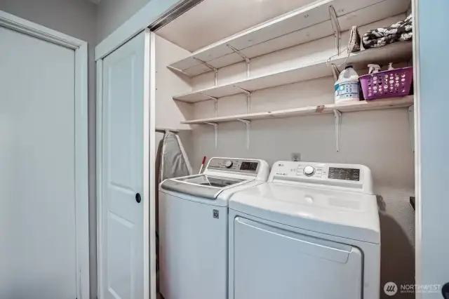 Main floor Laundry Closet off Family Room.