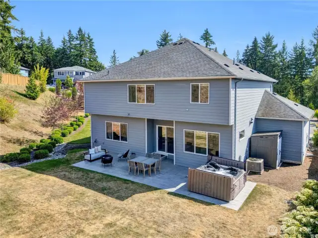 Rear View showing Hot Tub & entertainment area
