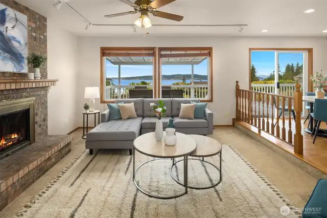 Family Room with Sunset Views
