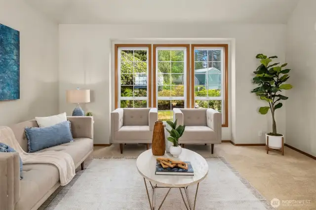 Spacious Great Room with Vaulted Ceilings