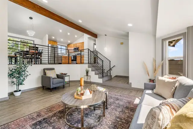 Open spaces with recessed lighting throughout