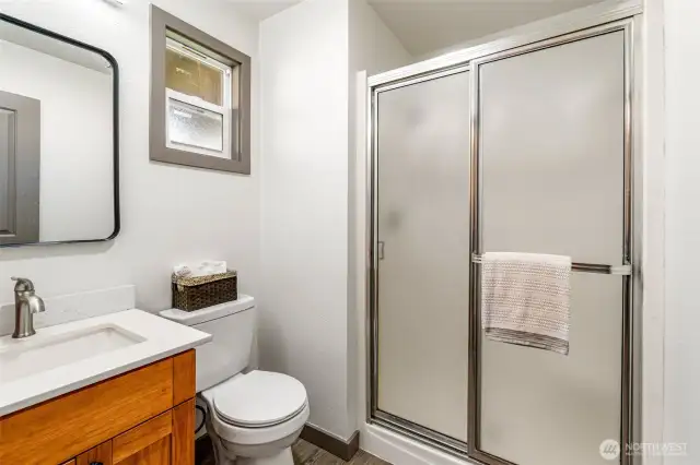 3/4 bath with downstairs bedroom.