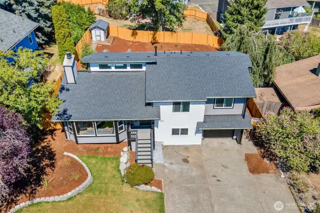Birds eye views of lot and surrounds areas