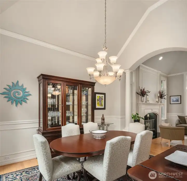 Formal dining room provides room for  hosting memorable gatherings with family and friends.