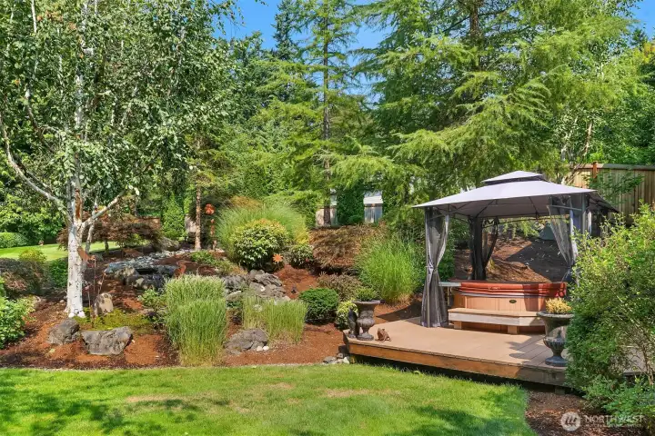 Private backyard provides and oasis.