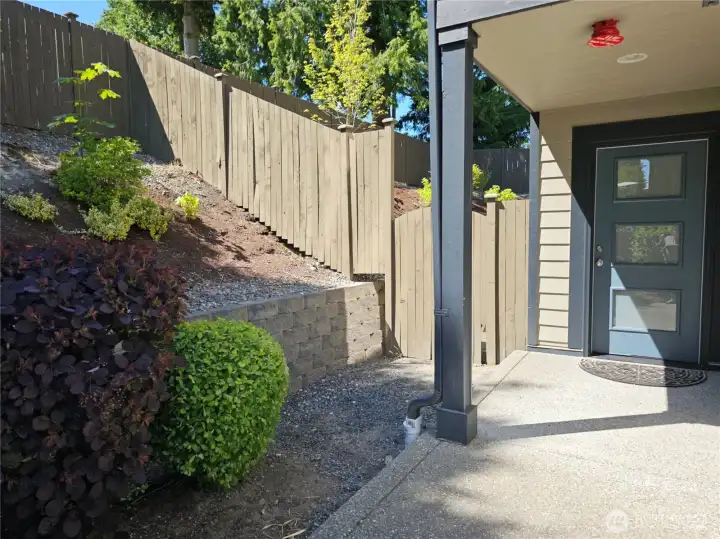 Private entrance at the top of the property.