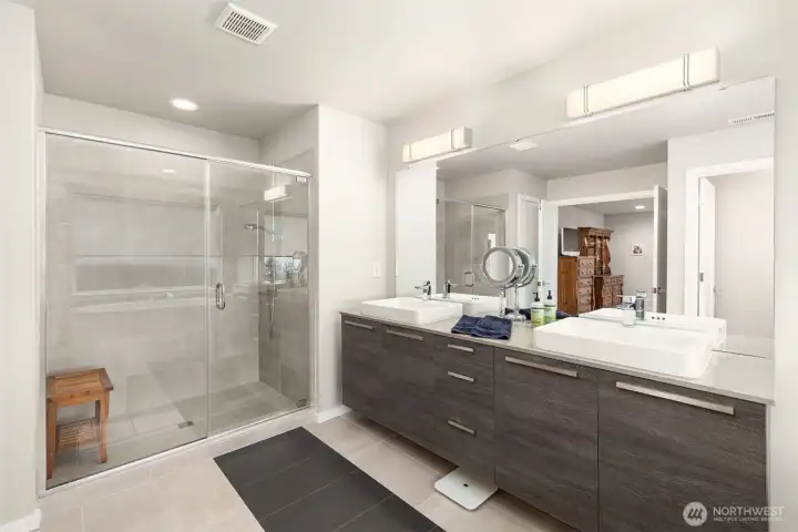 Primary Bathroom with Mountain Views