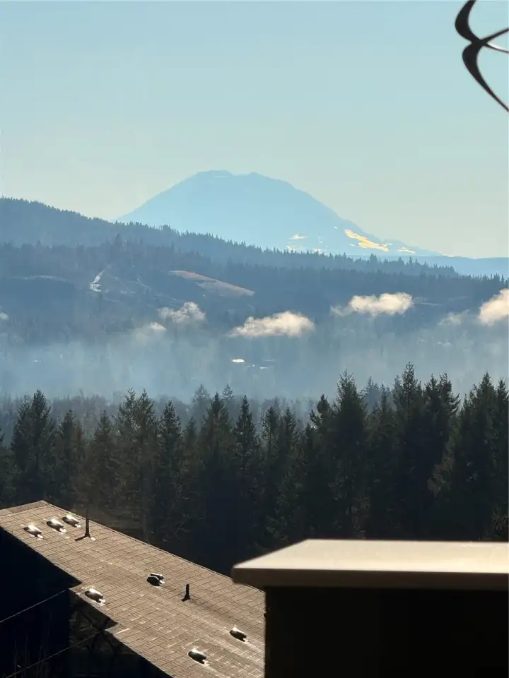 Mt Rainer Views from Outdoor Living Space, Kitchen, Living Room, and Primary Suite