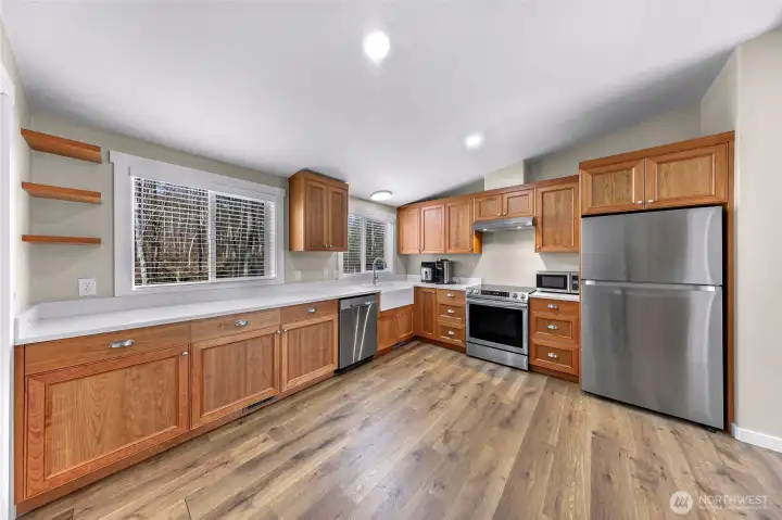 Kitchen window with a view of your backyard garden space