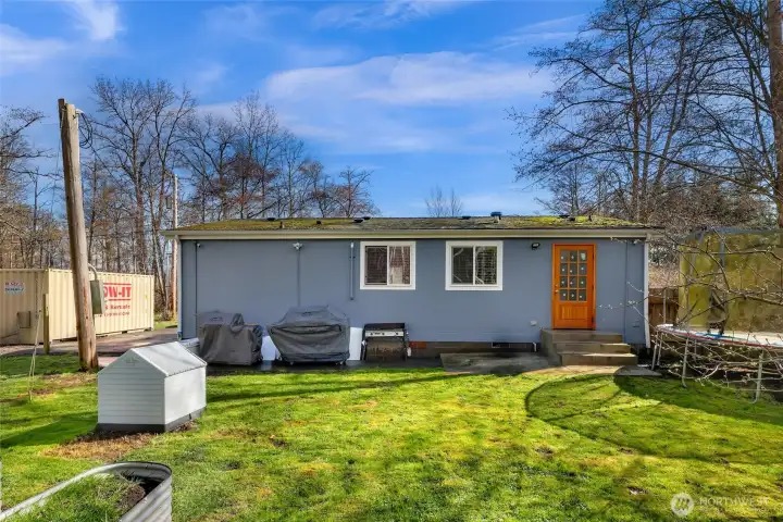 Open area and natural wooded back yard