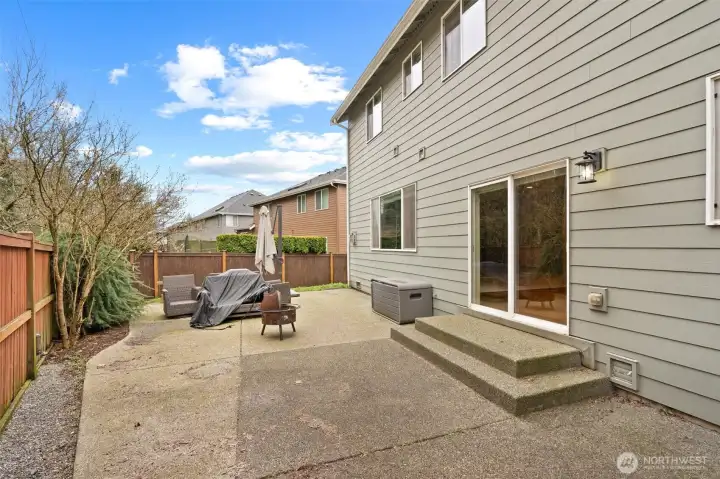 Large back patio