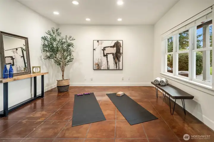 Lower level gym or bonus room