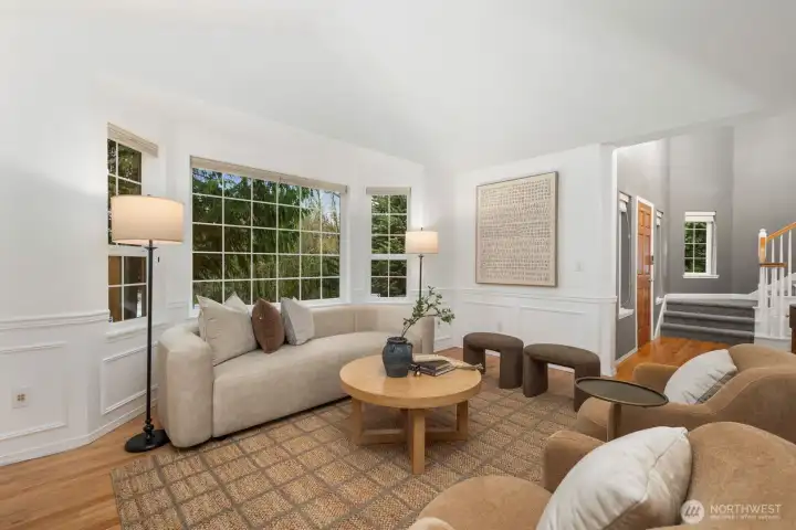 Vaulted ceilings in the living room