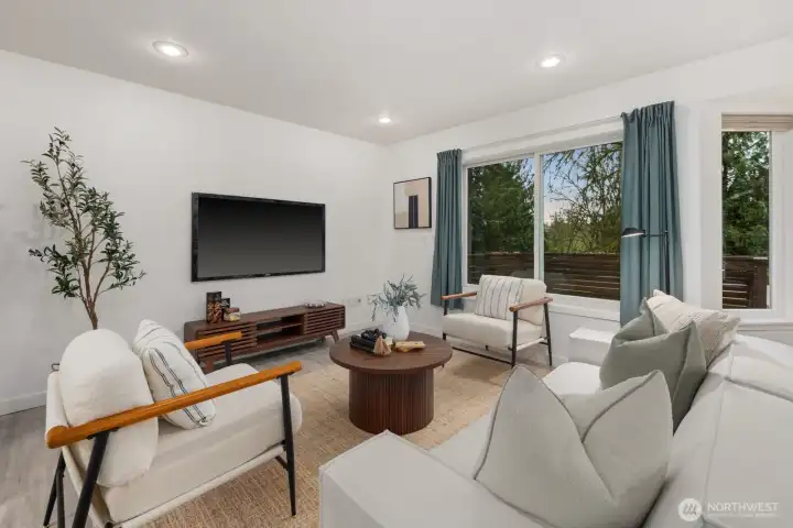 Light filled formal and informal living spaces