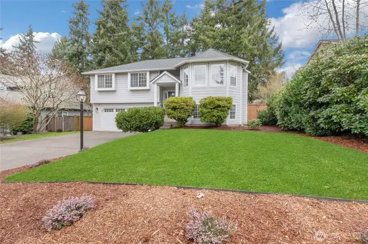 Mature Landscaping, Front of Home. Grass Has Been Photoshopped.