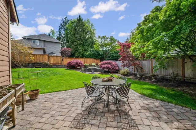 Lovely patio extends your outdoor living space.