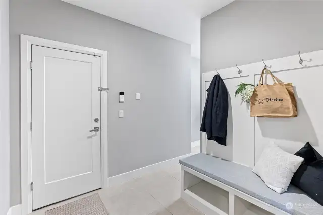 mudroom on main for all the coats, hats & shoes.