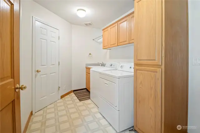 Laundry and a walk-in pantry are right off of the kitchen.