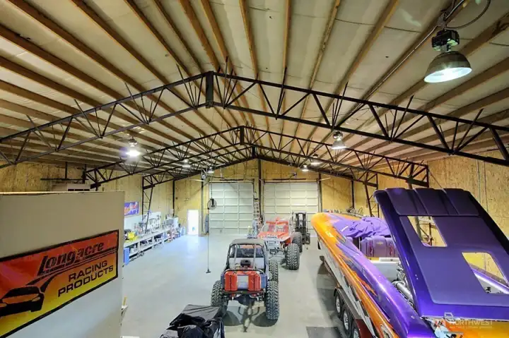 Interior of the 4k square foot, detached, shop.